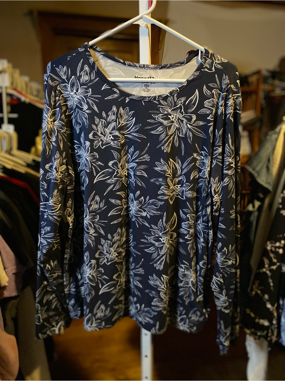 Hang Ten Navy Floral Long-Sleeve Tee
